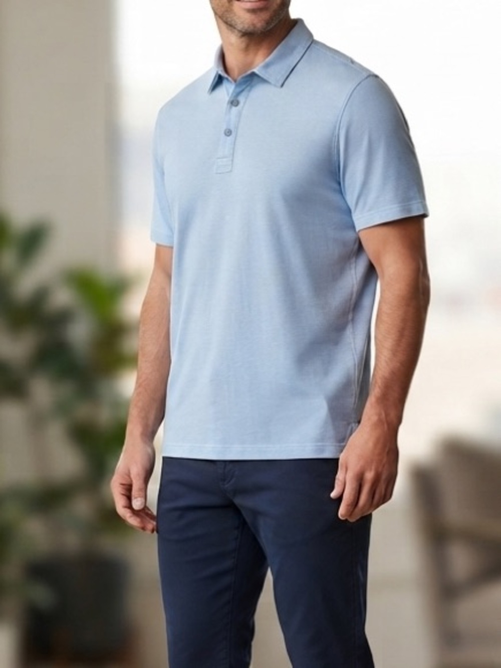 Travis Mathew Polo Shirt Blue Pima Cotton Blend Men’s Size XL